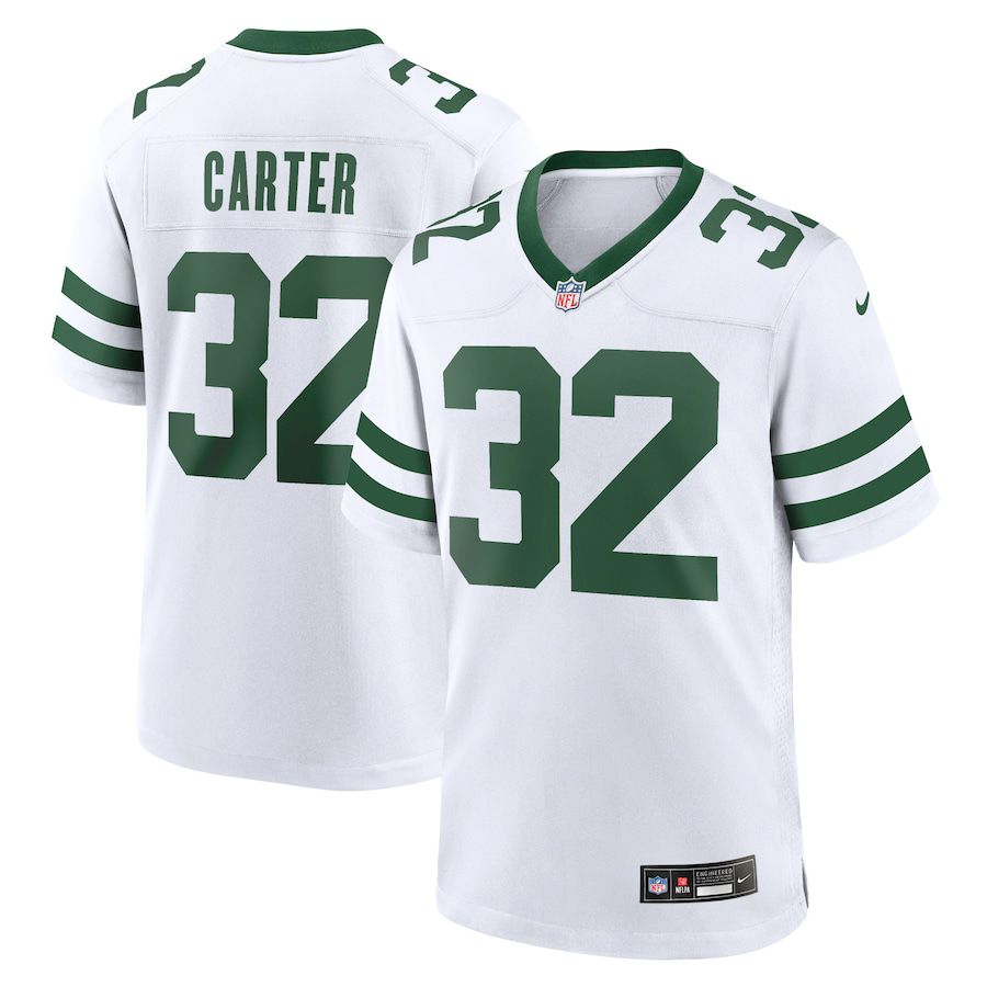 Men New York Jets #32 Michael Carter Nike Legacy White Game NFL Jersey